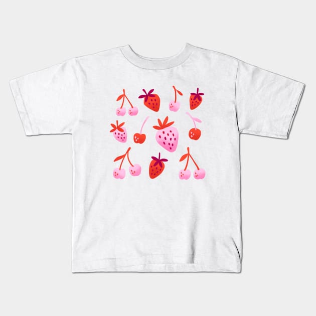 Berries + Cherries Kids T-Shirt by ellolovey